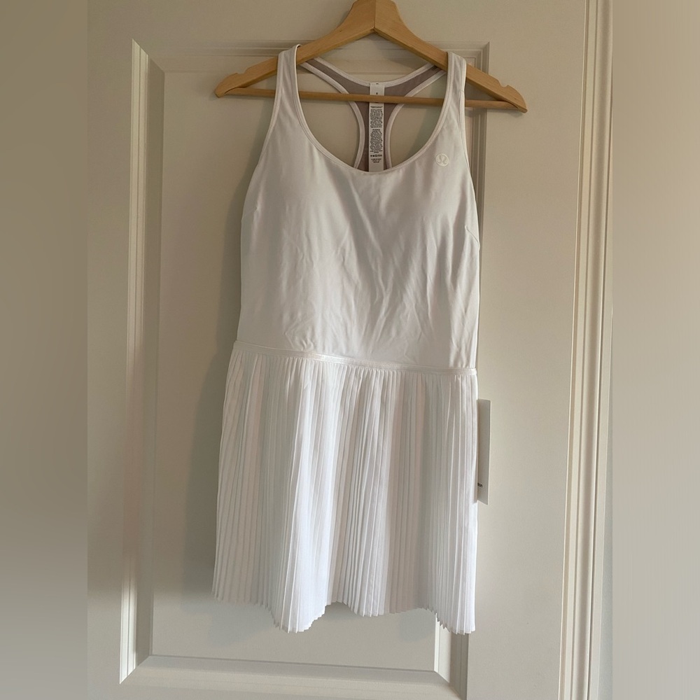 lululemon athletica White Pleated Racerback Tennis Dress